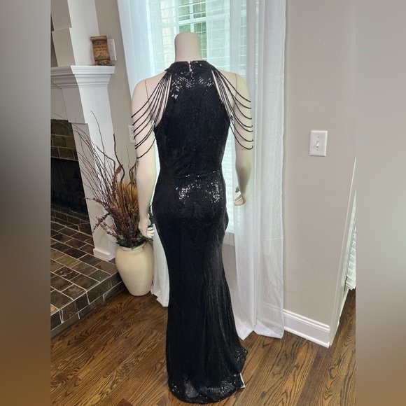 Miss ORD Black Sequin Dress SZ. L - Picture 6 of 9